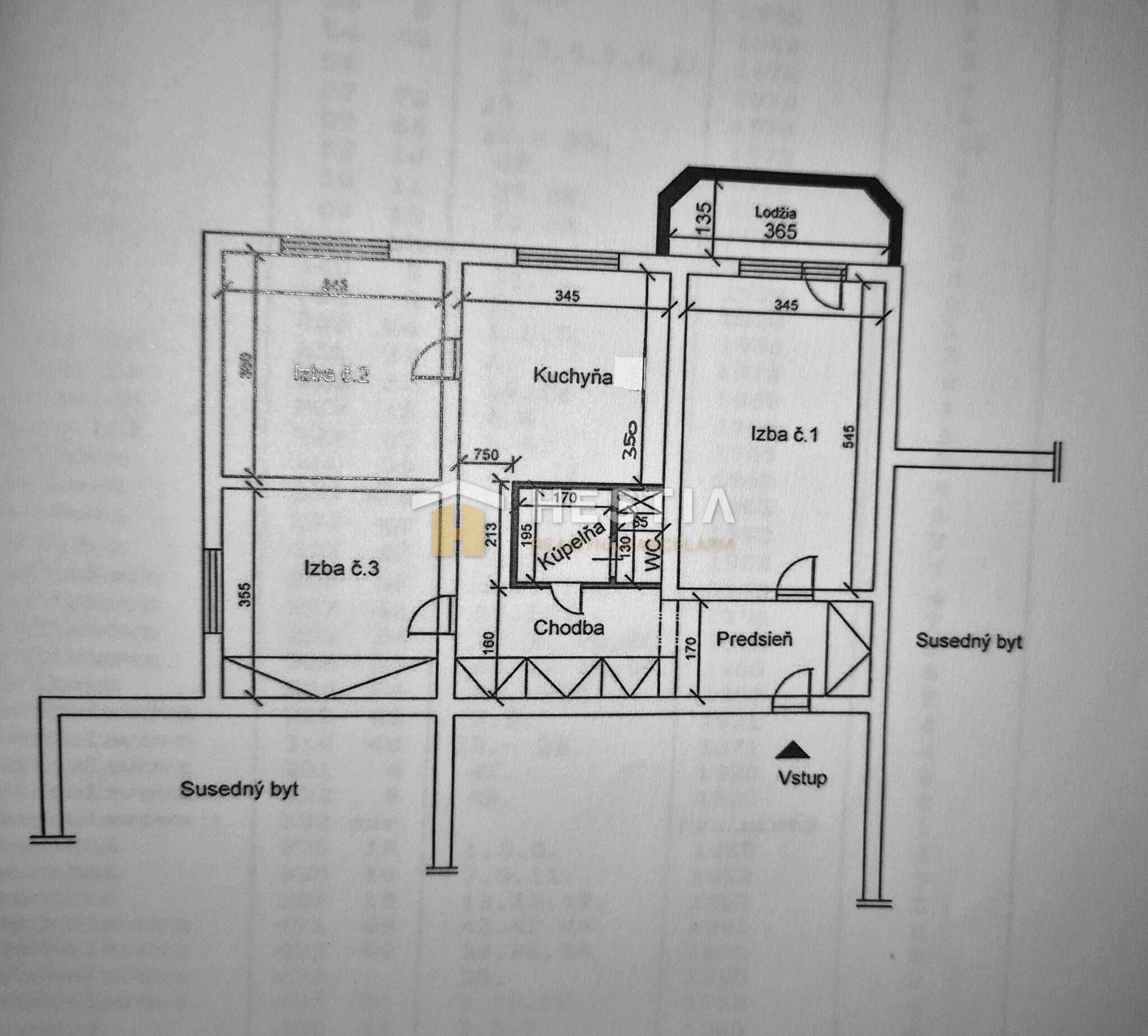 Pôdorys - Moderný 3-izbový byt s lodžiou po rekonštrukcii